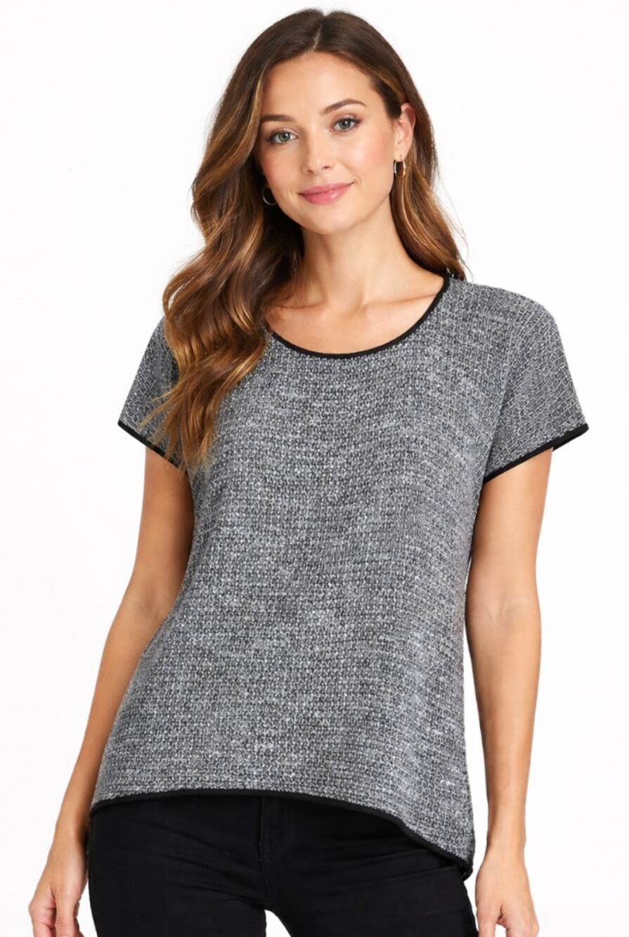 Eileen Fisher bateau neck, boxy slight oversize loose knit top XSmall